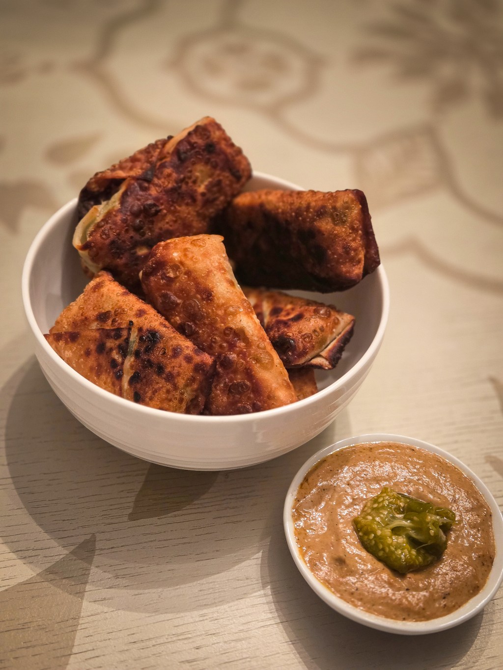 Idea 19. High Protein, Vegan Eggroll Wraps with Tomatillo Salsa&nbsp;Verde.